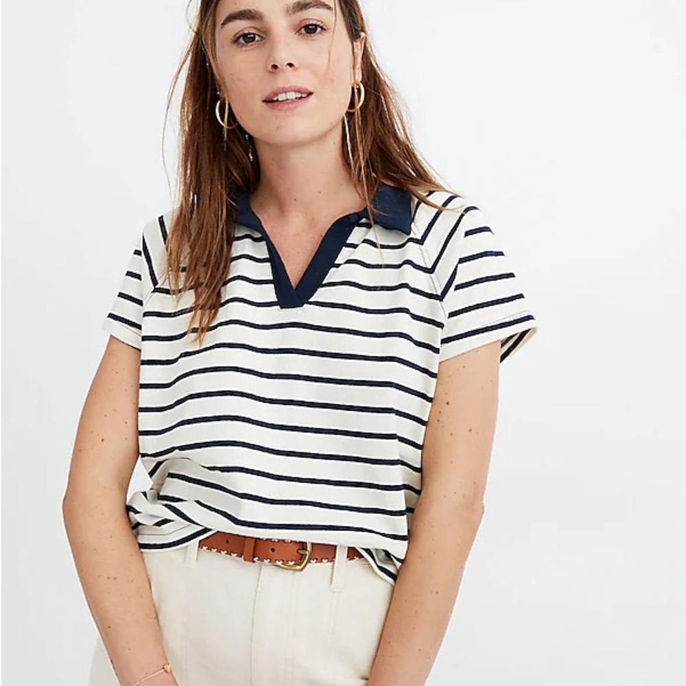 Madewell Striped polo tee